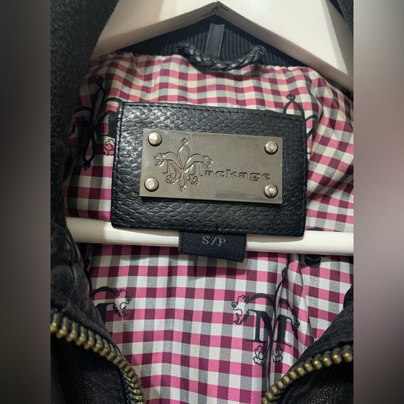 Mackage x Aritzia leather bomber jacket. Black, small. - Picture 5 of 6